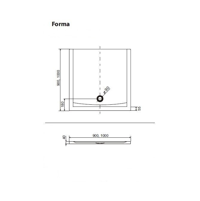 Душевой поддон Excellent Forma 90х90 купить в интернет-магазине Sanbest